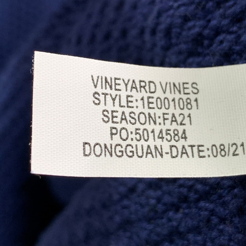 Vineyard Vines Knit Sweater Men Large Blue 1/4 Zip Waffle Saltwater Pullover - Picture 5 of 10